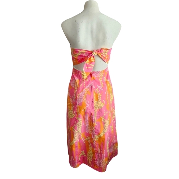 Lilly Pulitzer Strapless Franco Style Bella Giraffe Shift Dress Size 2 EUC - Picture 4 of 8